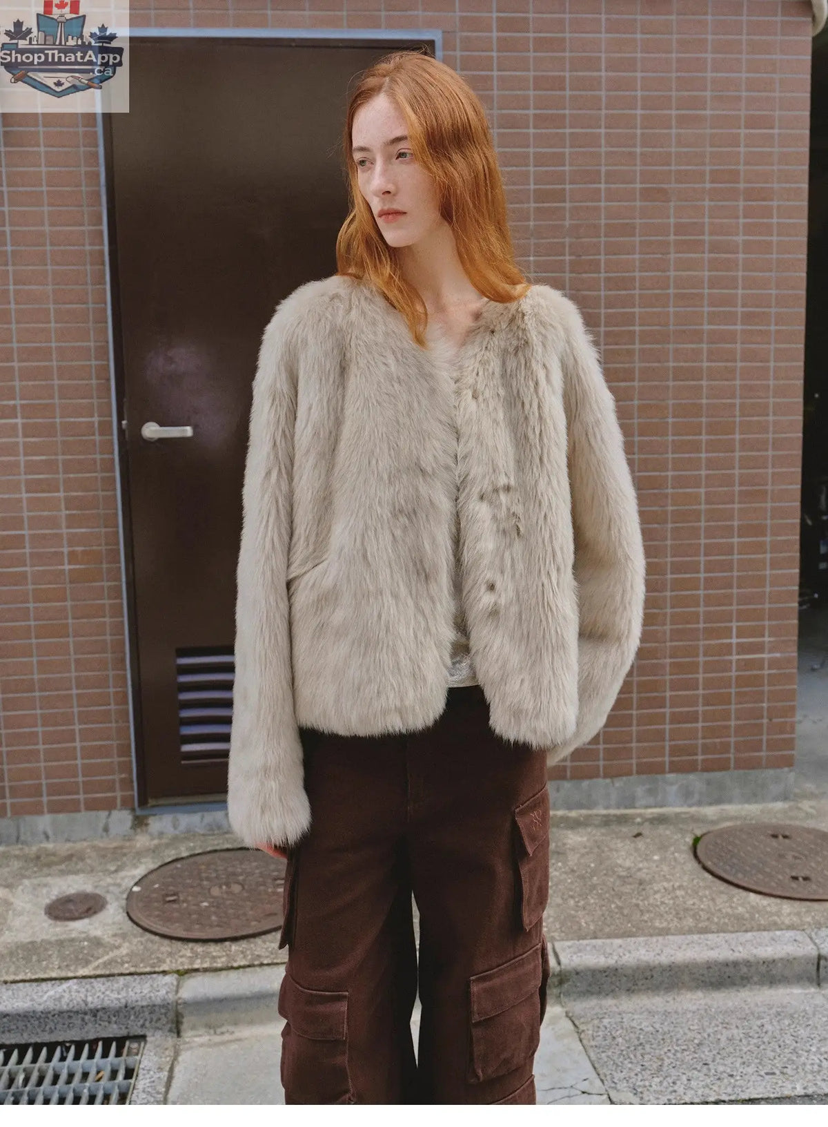 Darcy Manor Sheepskin Coat - Imported Tuscan Straight Wool Short Fur with Sweetheart Collar - Shopthatapp.ca