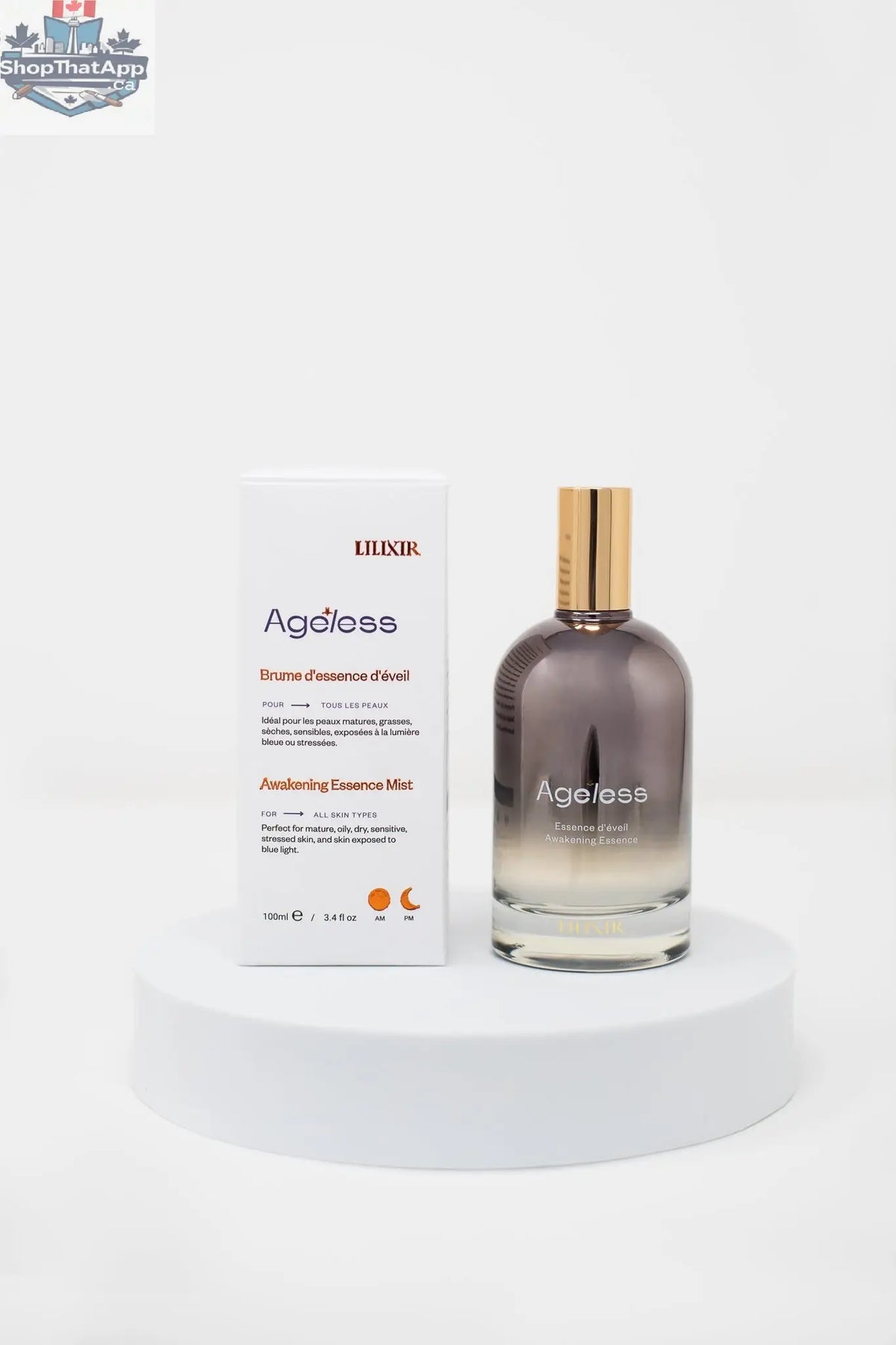 LILIXIR Awakening Ritual Day Defense Protocol gift set with climate-adaptive botanical essence and skincare products.