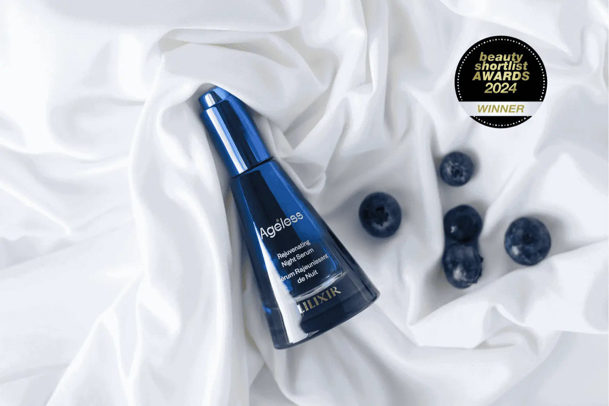 LILIXIR Awakening Ritual gift set featuring night renewal serum and skincare products for rejuvenating overnight skincare.
