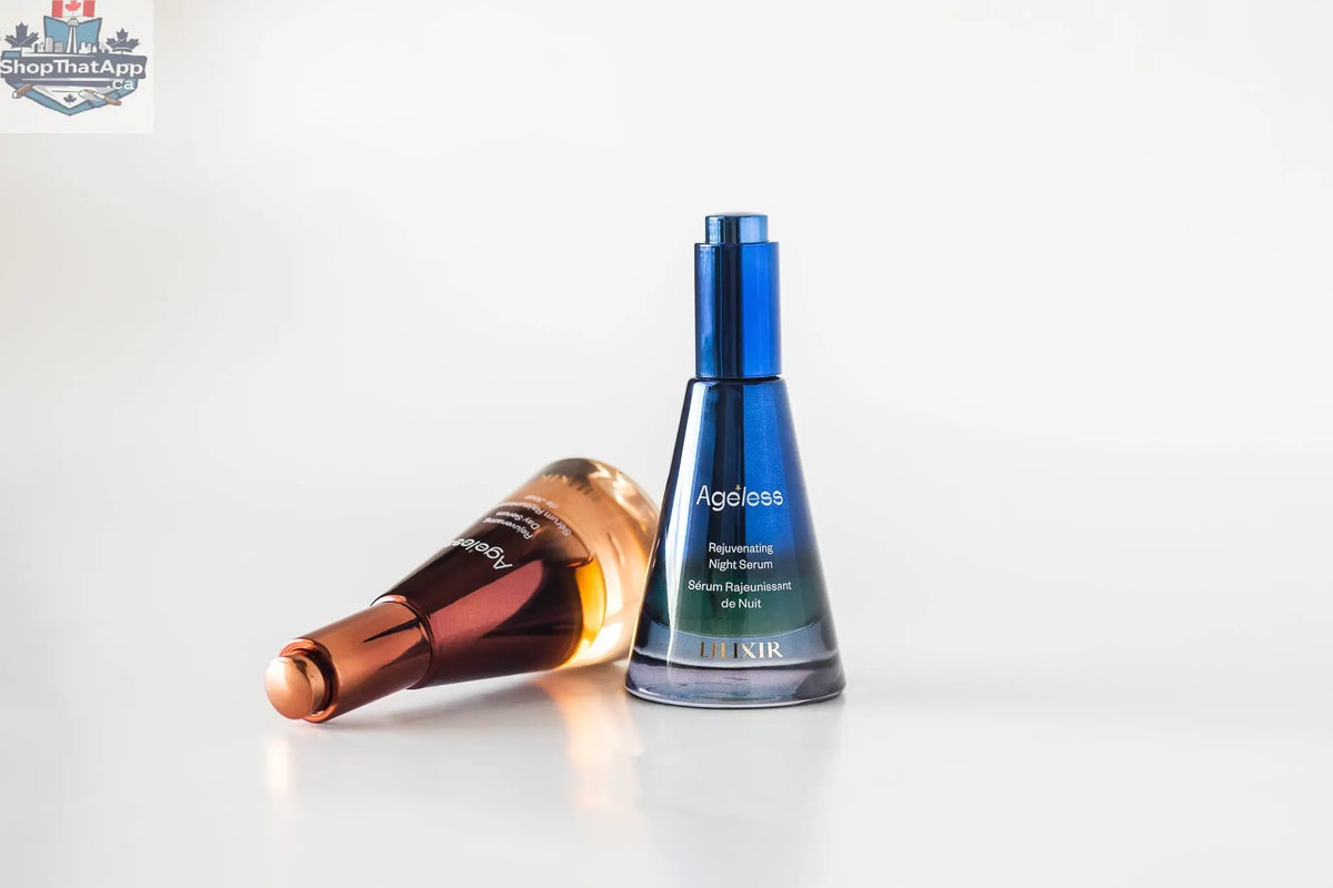 LILIXIR Day and Night Gift Set with rejuvenating serums for radiant skin, featuring natural ingredients and elegant packaging.