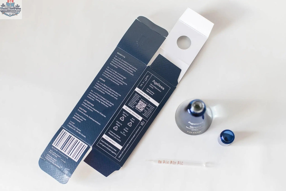 LILIXIR Ageless Rejuvenating Night Serum bottle with dropper, designed for skincare and anti-aging benefits.