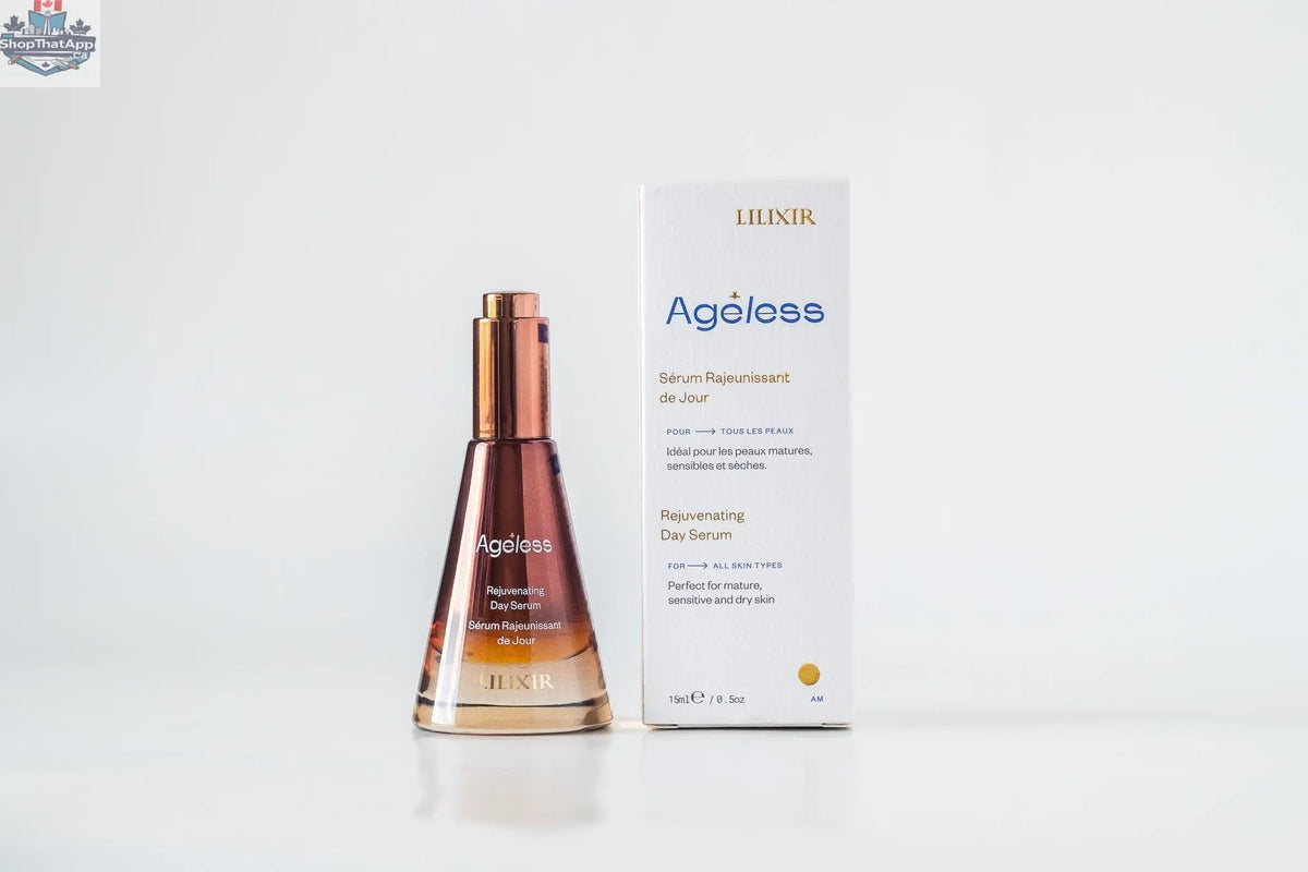 LILIXIR Ageless Rejuvenating Serum bottle designed for youthful skin and all-day radiance, with a sleek, modern packaging.