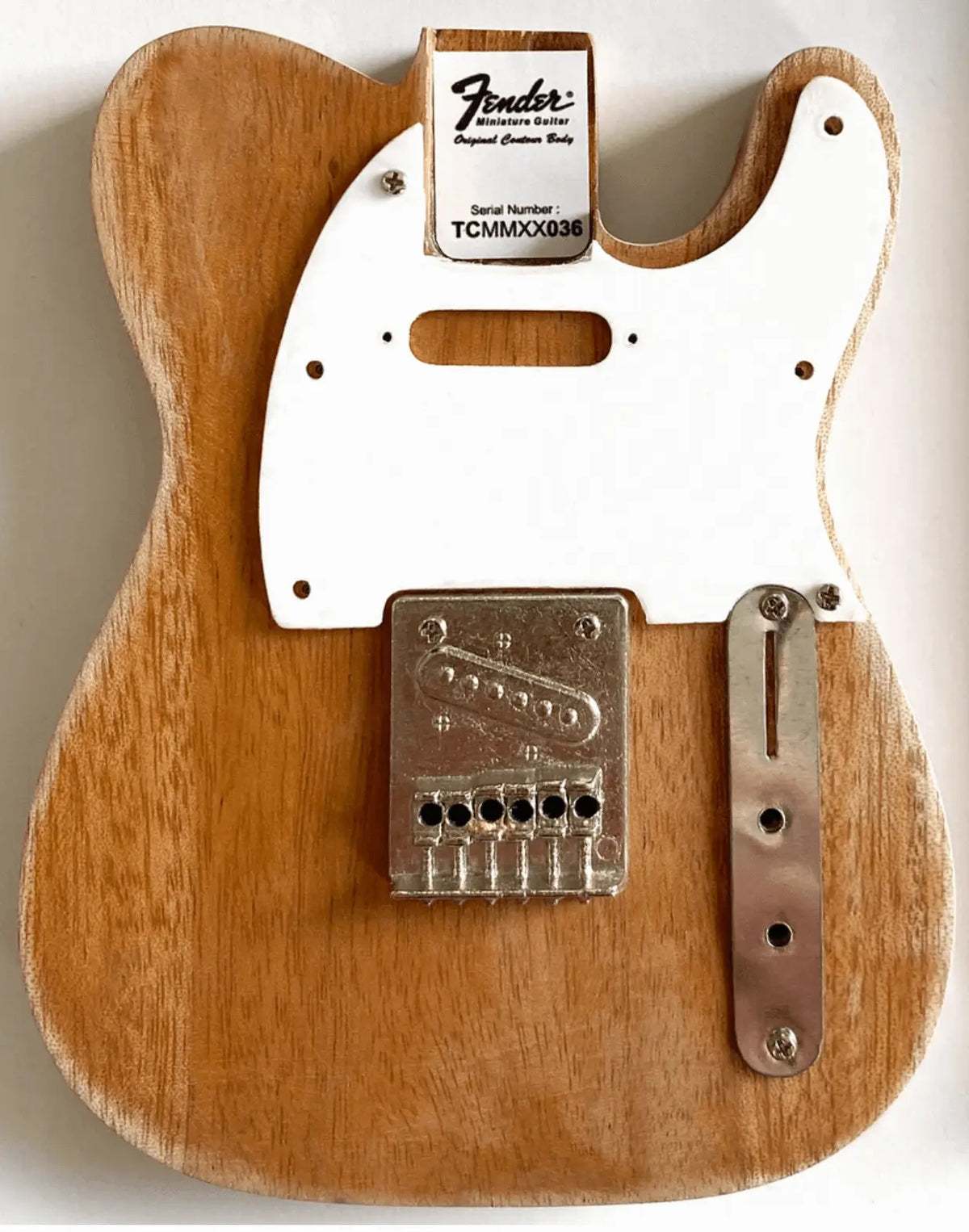 Miniature Fender Telecaster guitar model kit by Little Guitars, showcasing a detailed build-your-own mini guitar for display.