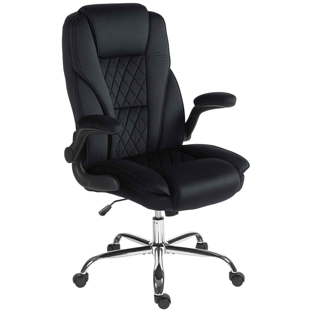 Hayden Executive Fabric Office Chair with Flip-up Armrest-Black