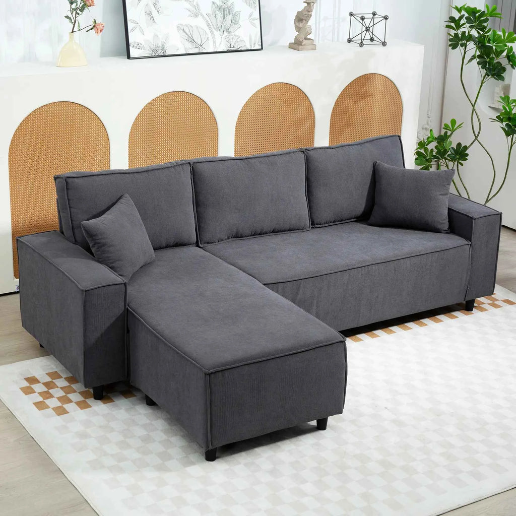 Ronny Reversible Sectional with Changeable Chaise-Cream White