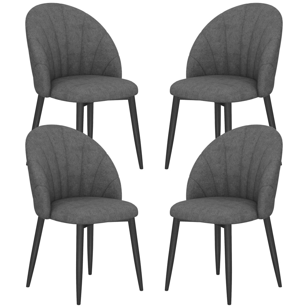 Skylar Modern Dining Chairs Set of 4-Dark Grey