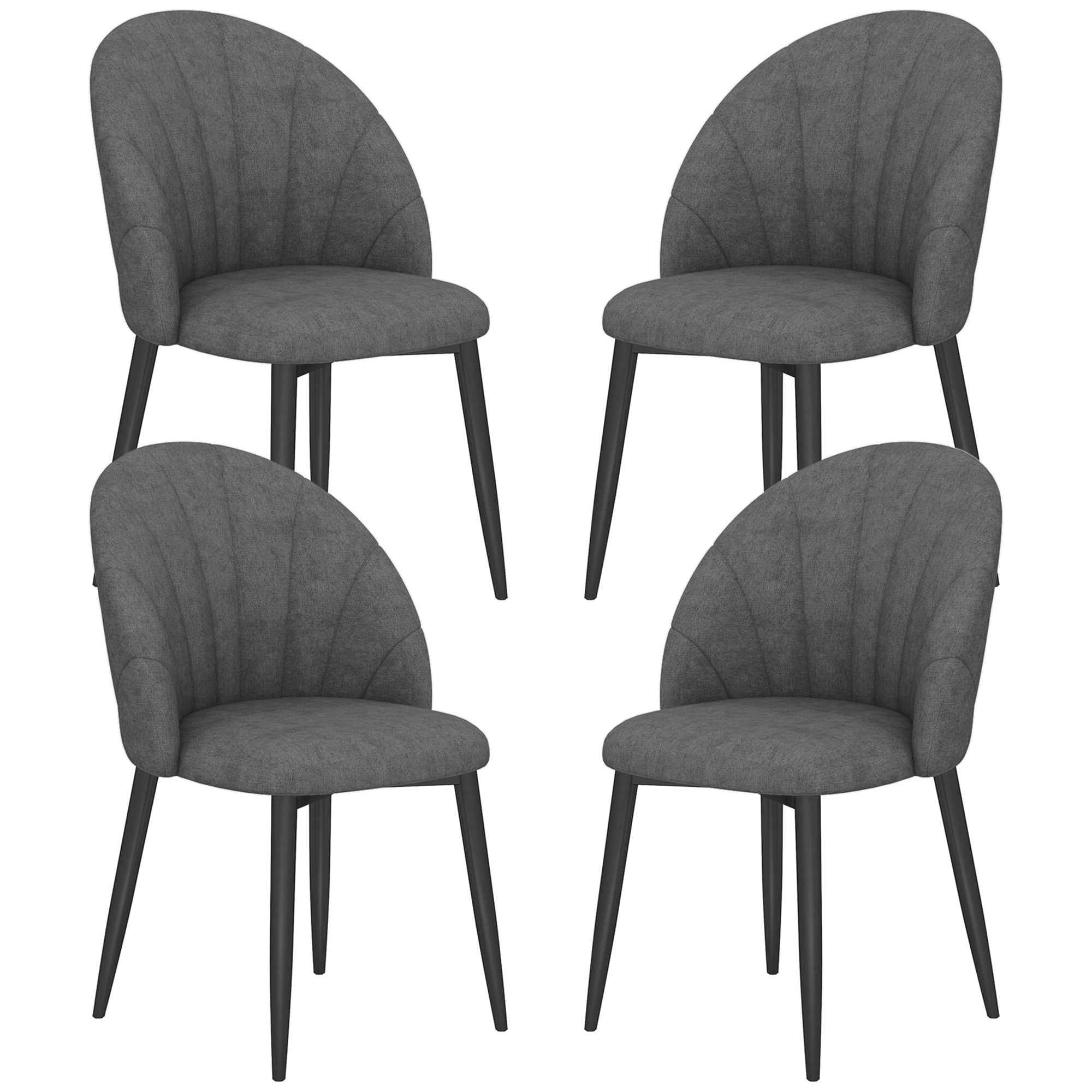 Skylar Modern Dining Chairs Set of 4-Dark Grey