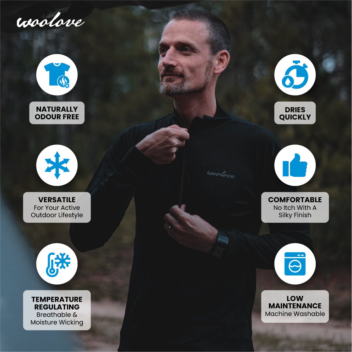 Men's Merino Wool 1/4 Zip Pullover — Midweight