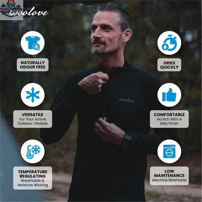 Men's Merino Wool 1/4 Zip Pullover — Midweight - Shopthatapp.ca