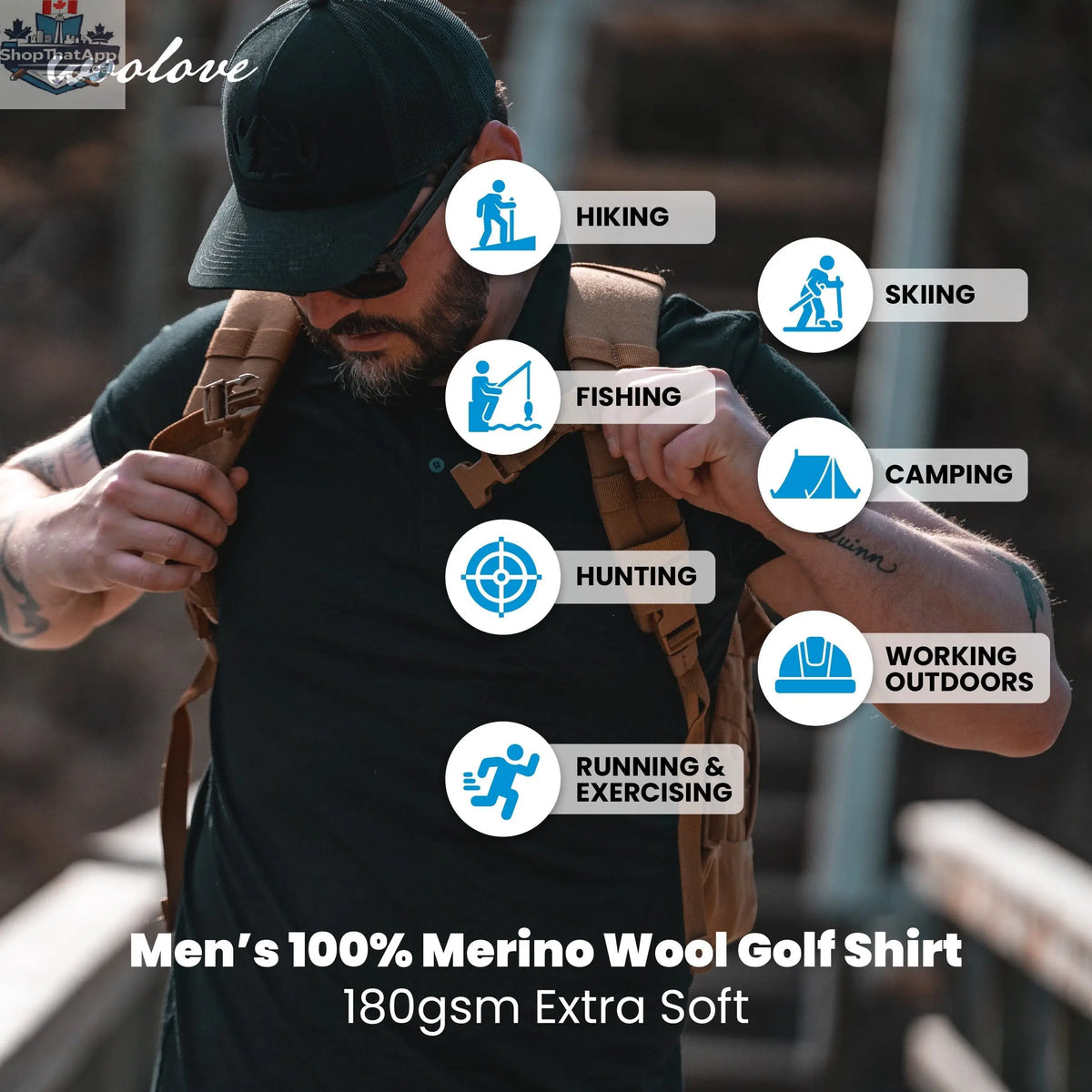 Men's Merino Wool Golf Polo — Lightweight - Shopthatapp.ca