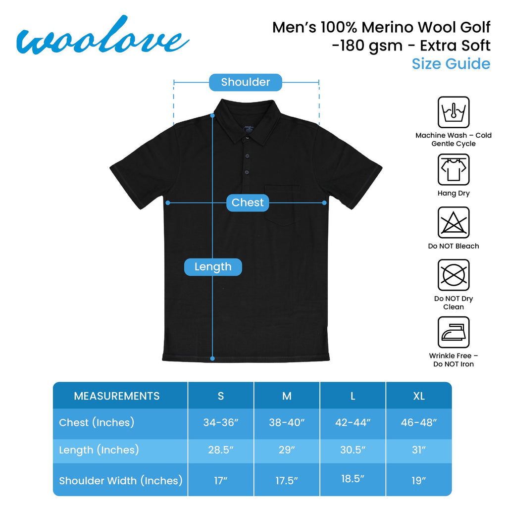 Men's Merino Wool Golf Polo — Lightweight