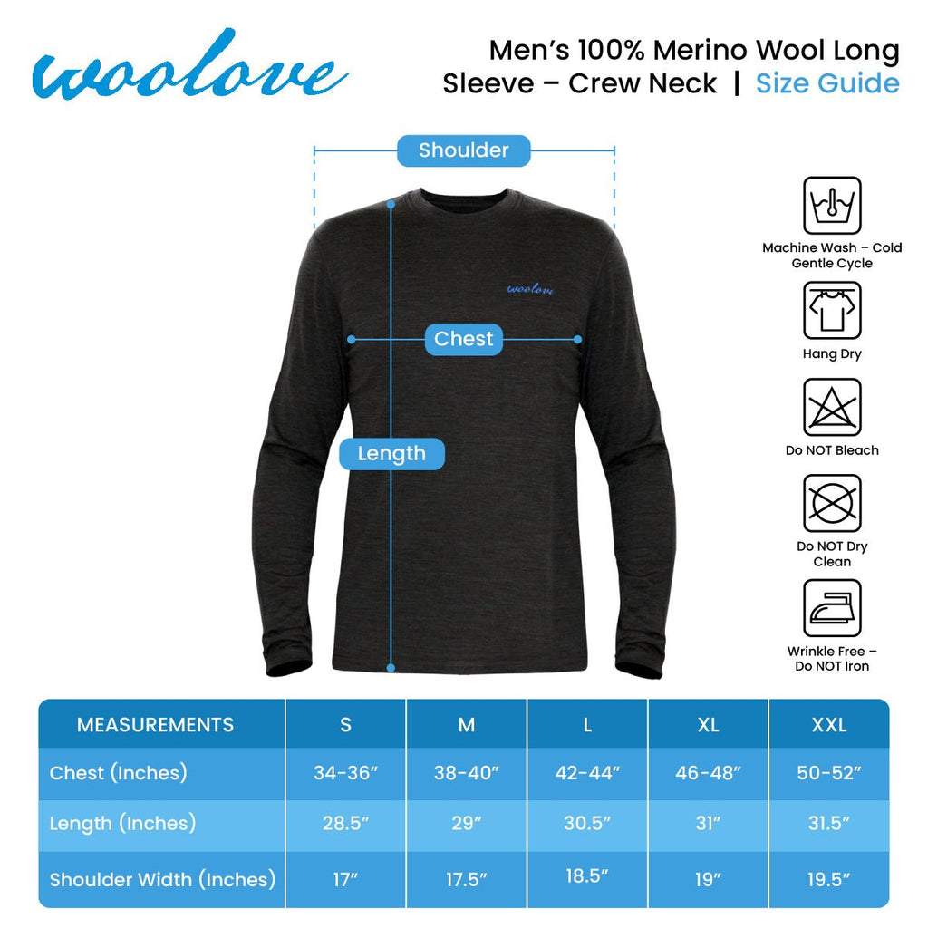Men's Merino Wool Long Sleeve Crew Neck — Midweight