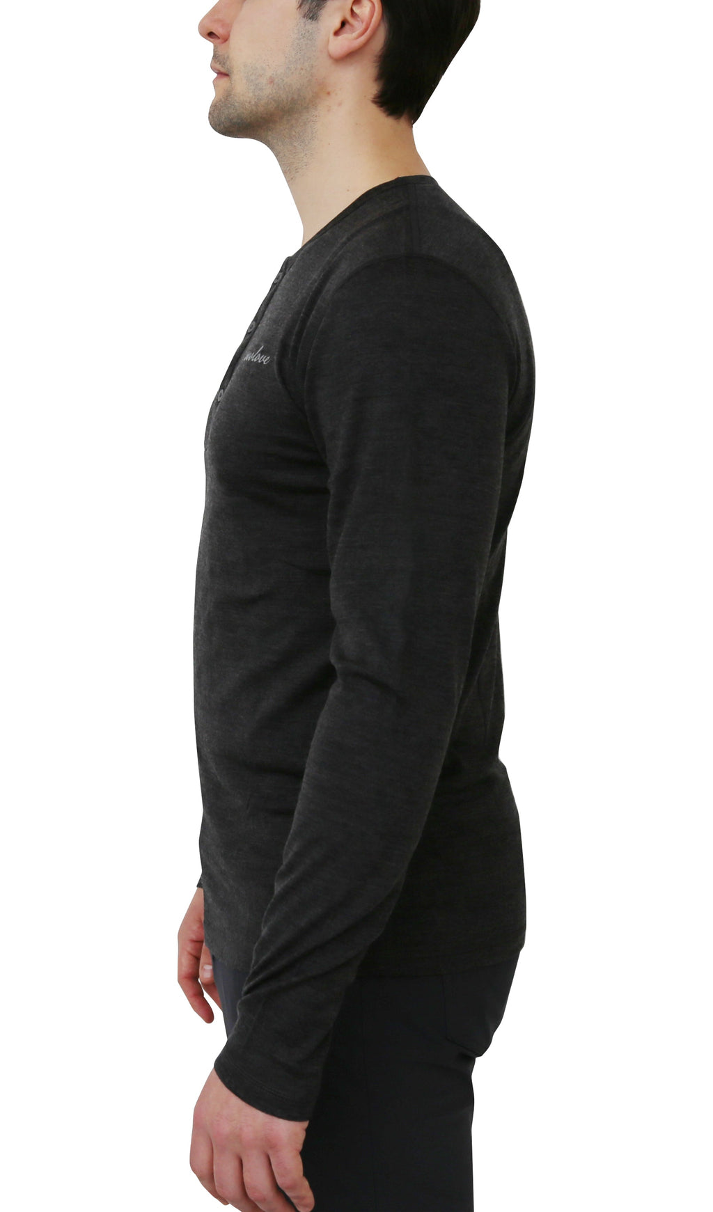 Men's Merino Wool Long Sleeve Henley — Midweight