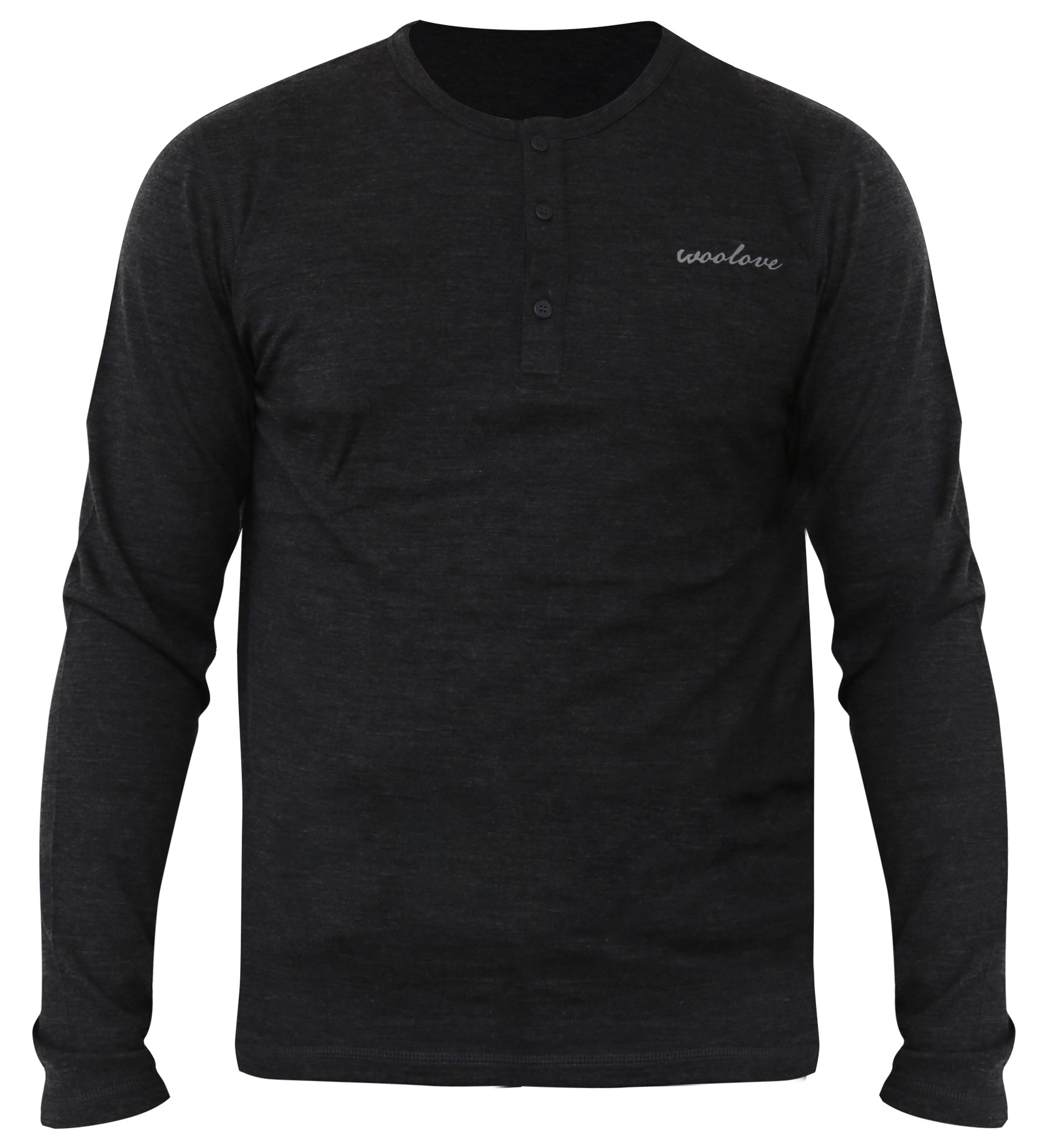 Men's Merino Wool Long Sleeve Henley — Midweight