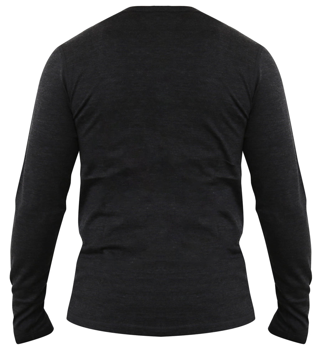 Men's Merino Wool Long Sleeve Henley — Midweight