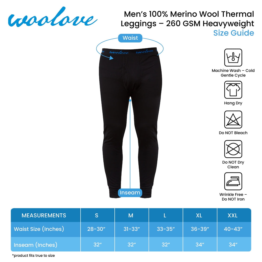 Men's Merino Wool Leggings — Heavyweight