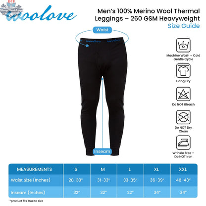 Men's Merino Wool Leggings — Heavyweight - Shopthatapp.ca