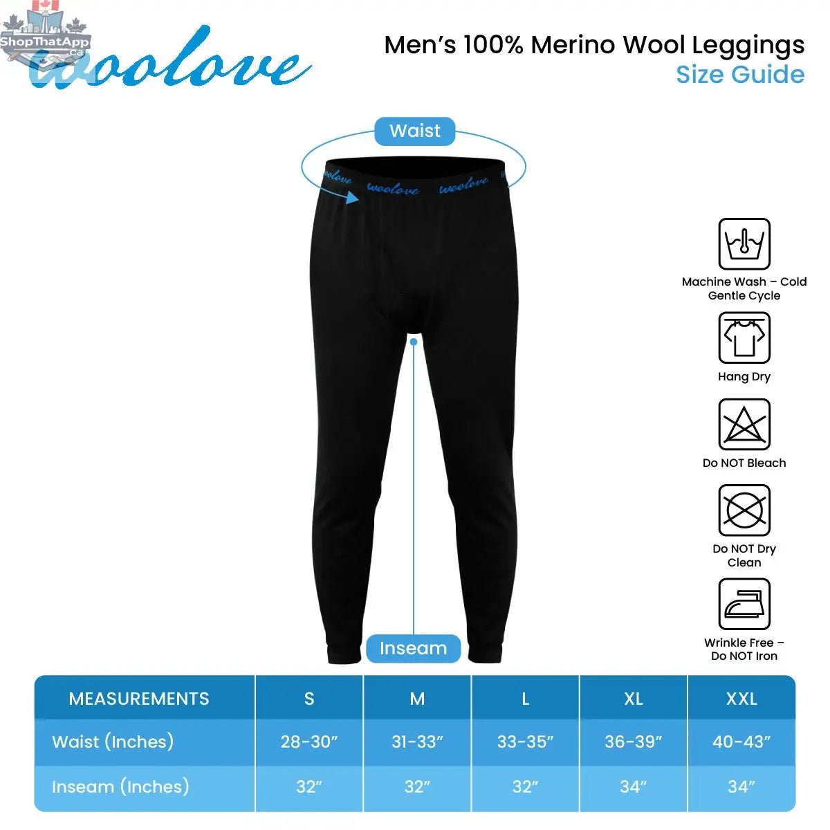 Men's Merino Wool Leggings — Midweight - Shopthatapp.ca