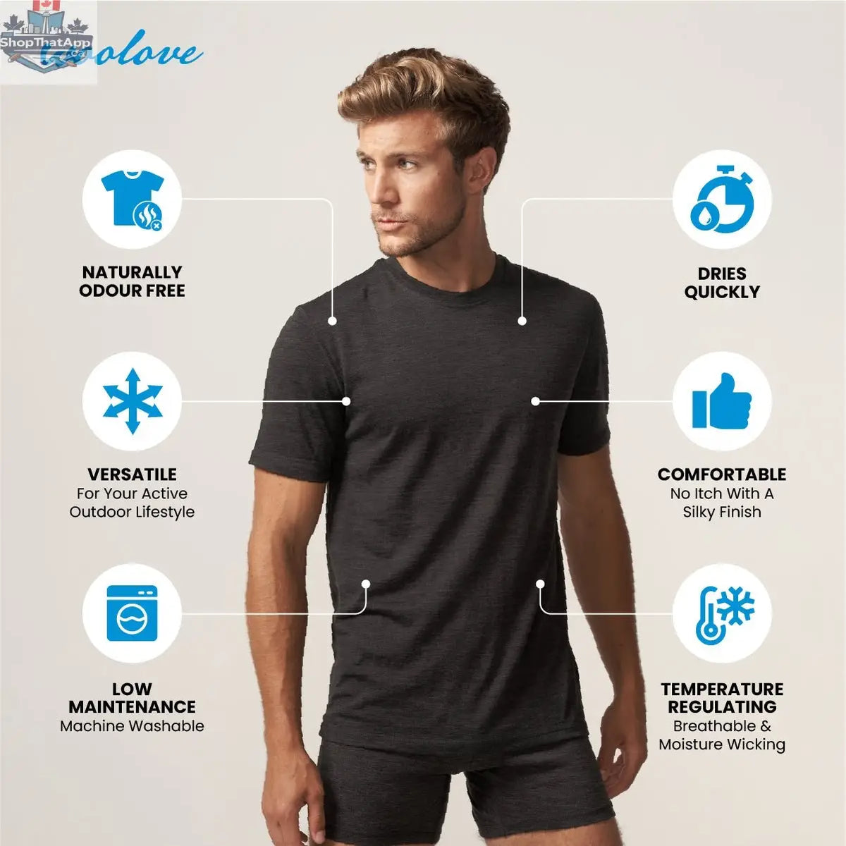 Men's Merino Wool T-Shirt — Lightweight - Shopthatapp.ca