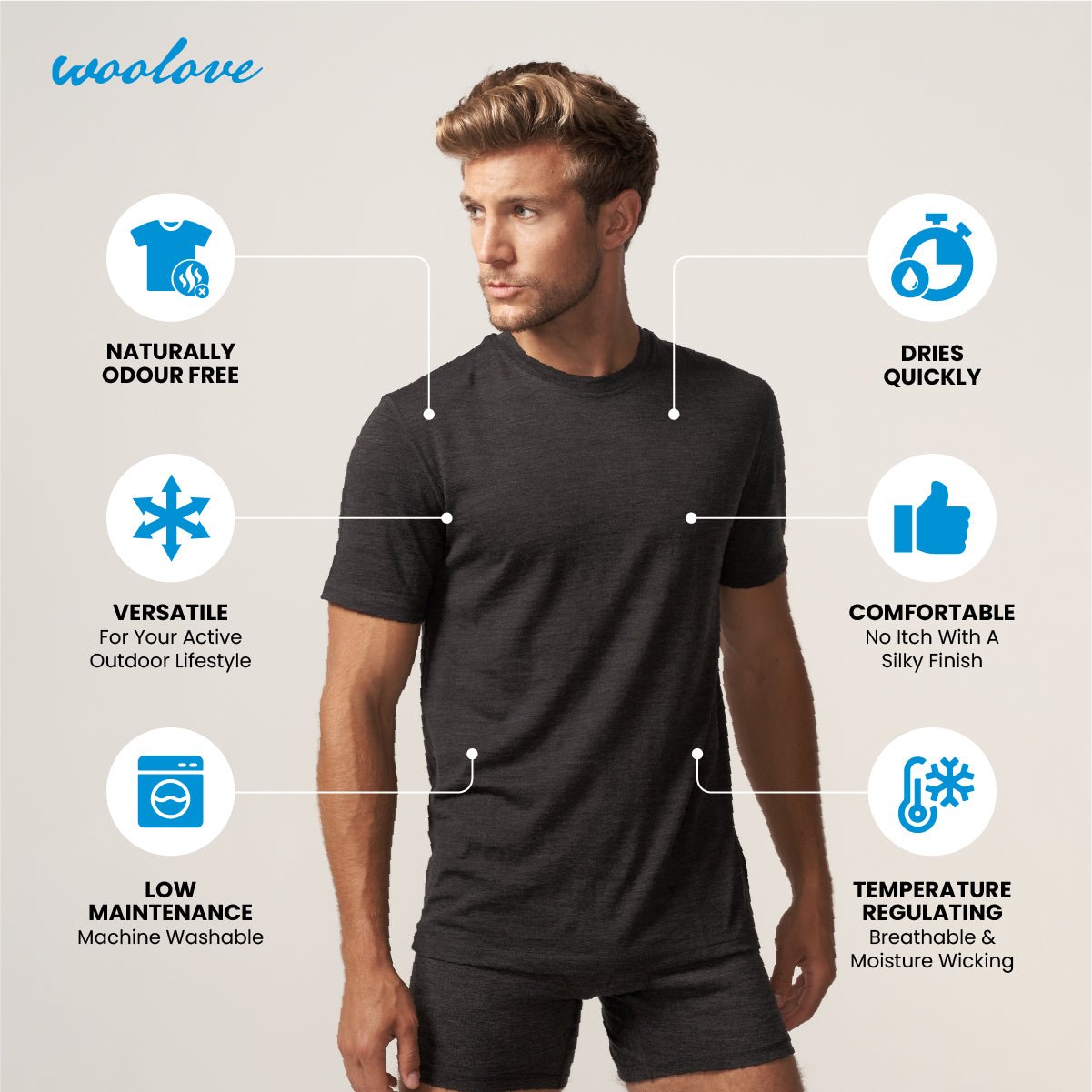 Men's Merino Wool T-Shirt — Lightweight