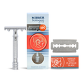 Merkur 15C Safety Razor - 3-Piece DE Razor with Open Tooth Comb and Knurled Chrome Handle