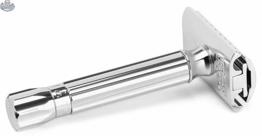 Merkur Progress Adjustable Safety Razor - Short Handle, Bright Chrome Finish - Shopthatapp.ca
