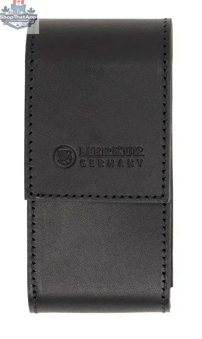 Merkur Leather Razor Case for Razor and 10 Blades - Black - Shopthatapp.ca