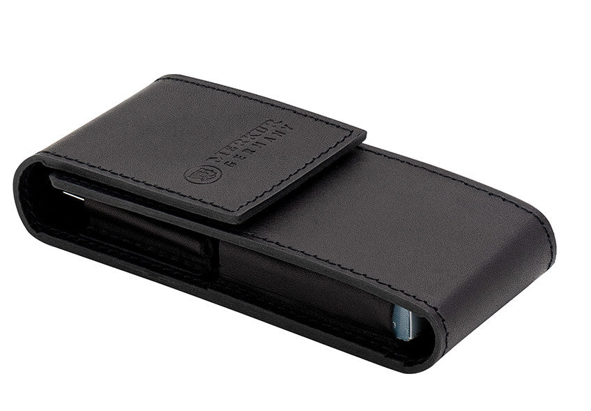 Merkur Leather Case for Razor 23001 with Space for 10 Blades, Black