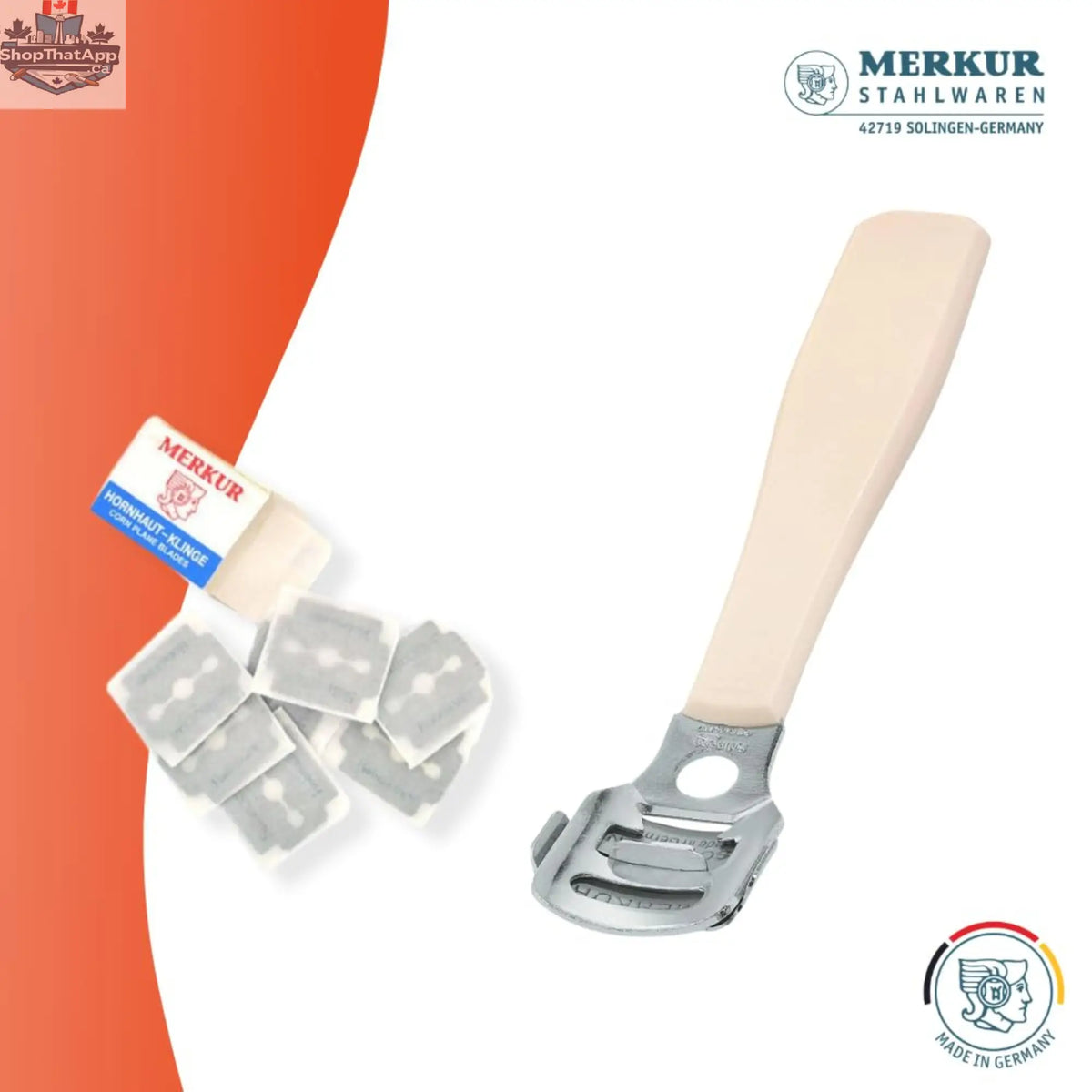Merkur Corn Razor with White Plastic Handle - Shopthatapp.ca