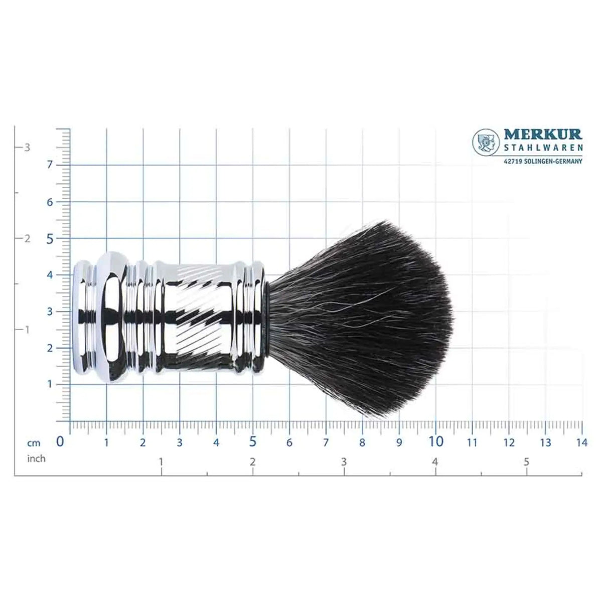 MERKUR Travel Shaving Brush 1381 with Vegan Synthetic Hair in Bright Chrome - Shopthatapp.ca