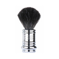 MERKUR Travel Shaving Brush 1381 with Vegan Synthetic Hair in Bright Chrome