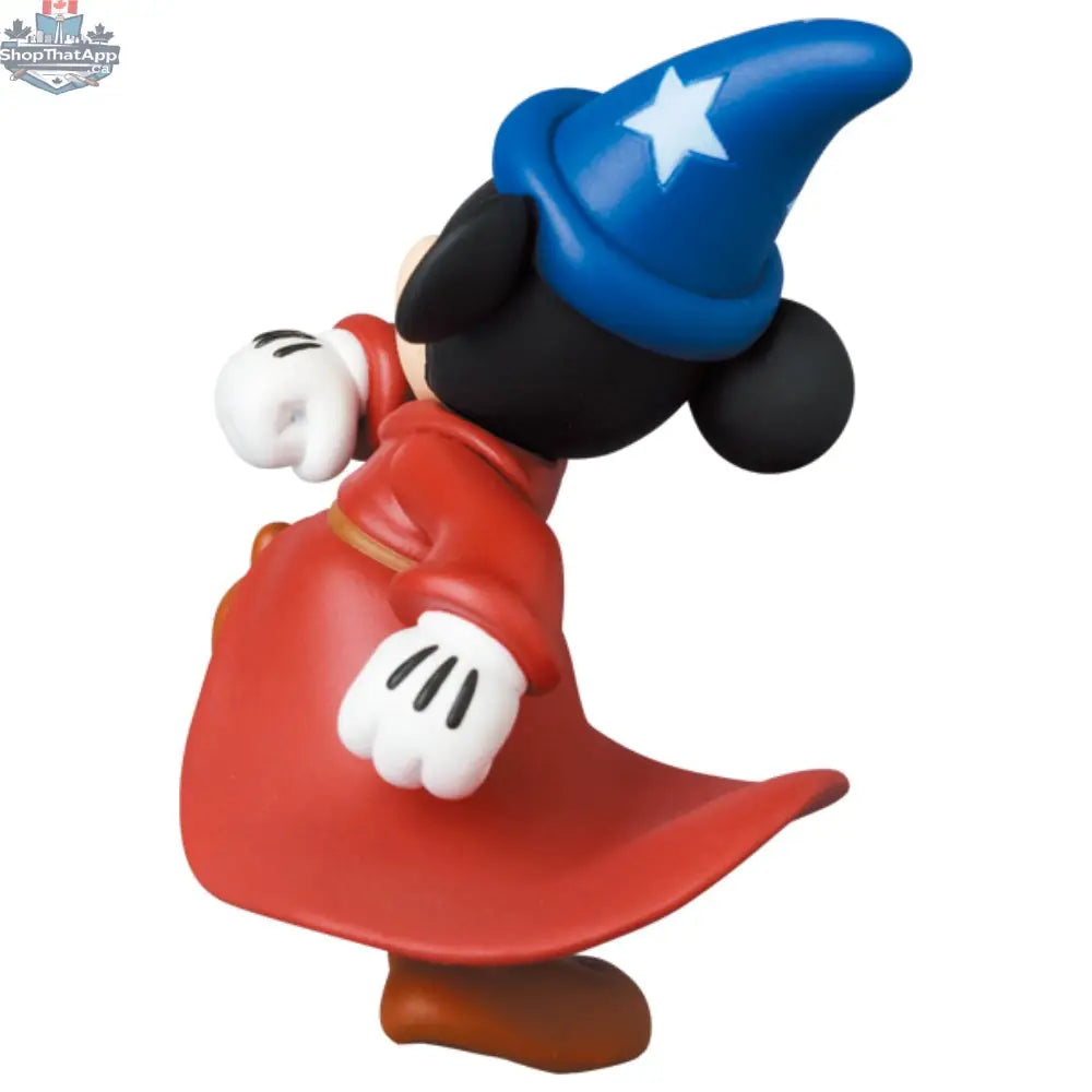 Disney Mickey Mouse figure holding a broom from UDF Series 10 by Medicom Toy, detailed collectible toy with classic character design.