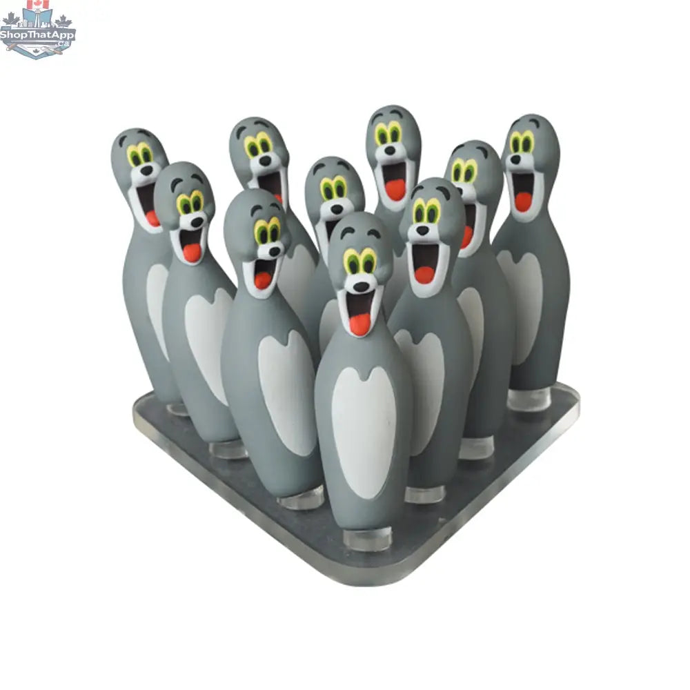 Tom and Jerry Series 3 bowling pins toy featuring Tom character, collectible figure by Medicom Toy.