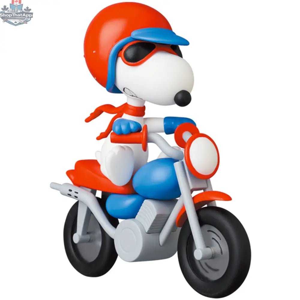 UDF Motocross Snoopy figure from Peanuts series 13 by Medicom Toy, detailed collectible toy featuring Snoopy in motocross gear.