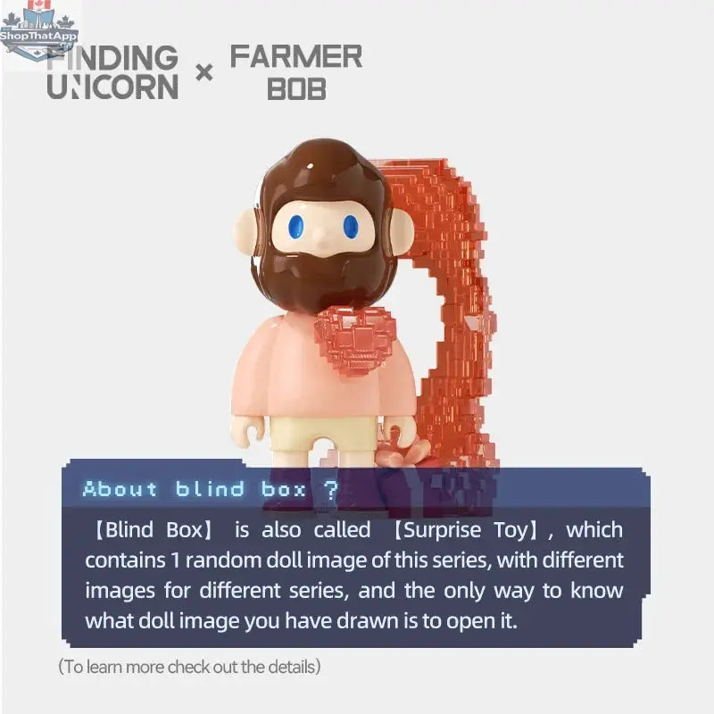 Farmer Bob Next Generation Pixel Universe blind box toy from Mindzai Toy Shop, featuring colorful pixel art design.