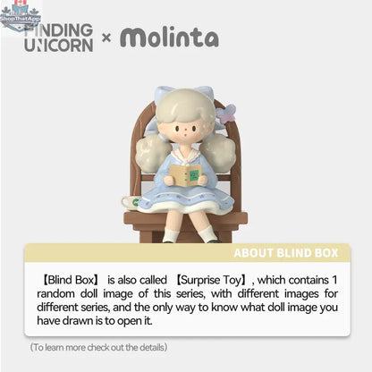 Colorful Molinta Minor Holiday Blind Box toy by Finding Unicorn, featuring playful packaging and vibrant design elements.