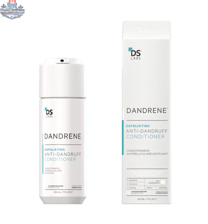 Monarch MD Dandrene Anti-Dandruff Conditioner bottle with label showing, designed to reduce dandruff and soothe scalp.