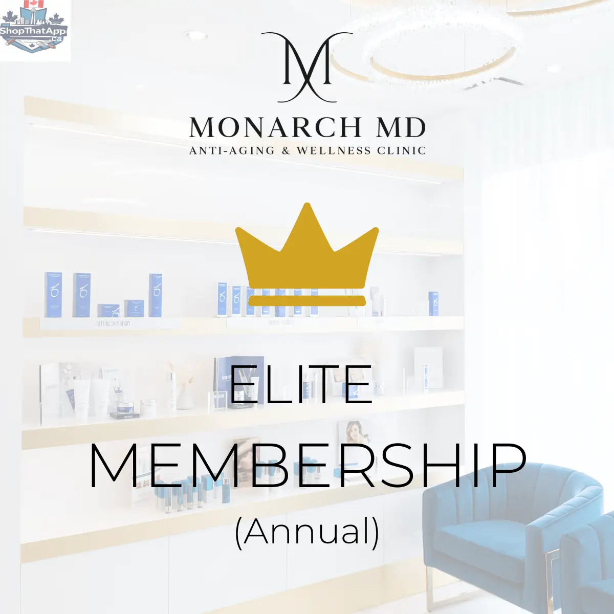 Monarch MD Medical Aesthetics Elite Membership Annual with two months free, showing membership card and promotional details.