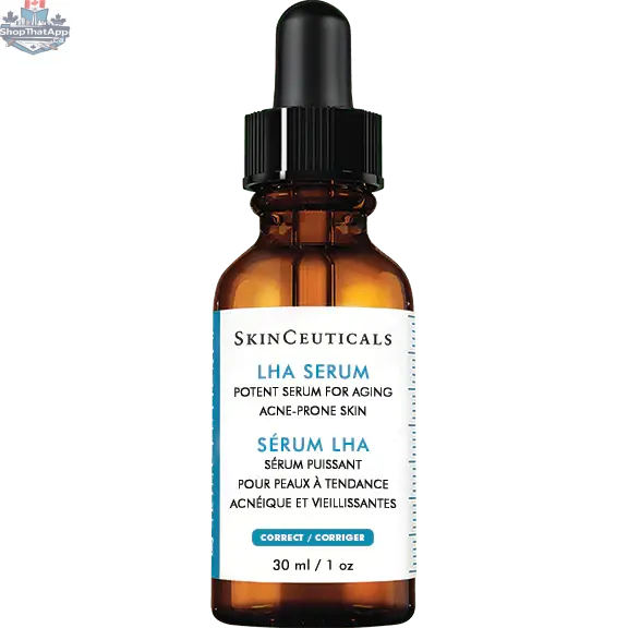 Monarch MD Medical Aesthetics LHA Serum bottle with dropper, close-up of skincare product on a neutral background