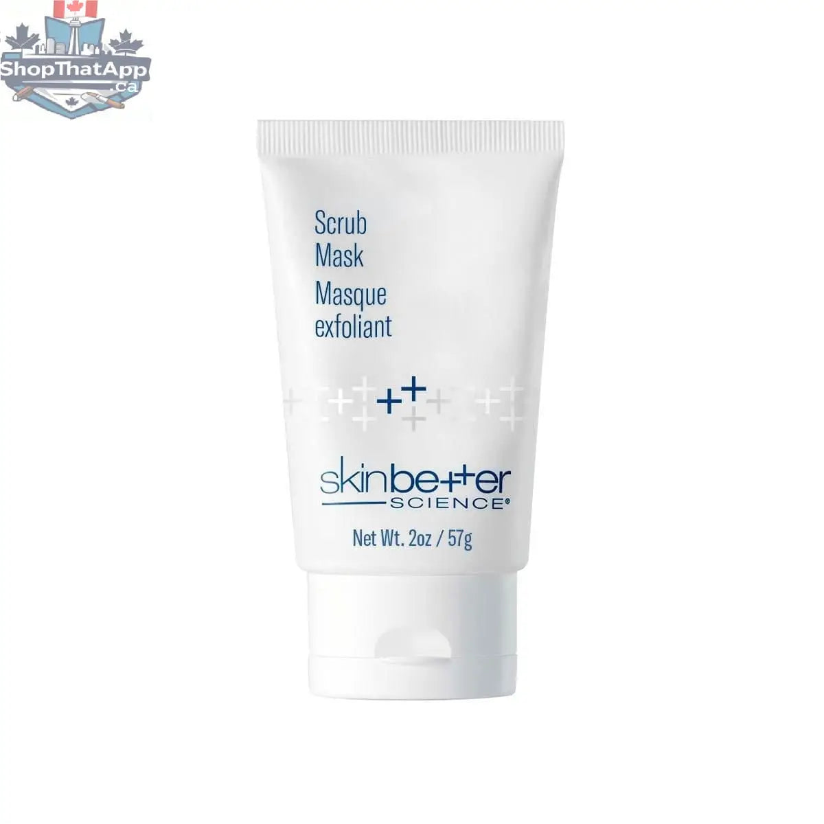 Skinbetter Science Detoxifying Scrub Mask for glowing skin, shown in a jar with a textured exfoliating formula.