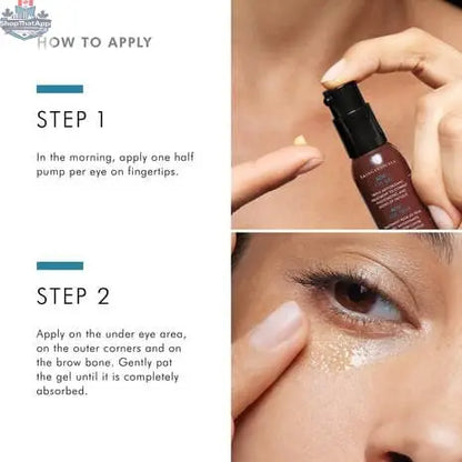 SkinCeuticals AOX Eye Gel in a clear tube with a silver cap, designed to reduce puffiness and dark circles around the eyes.