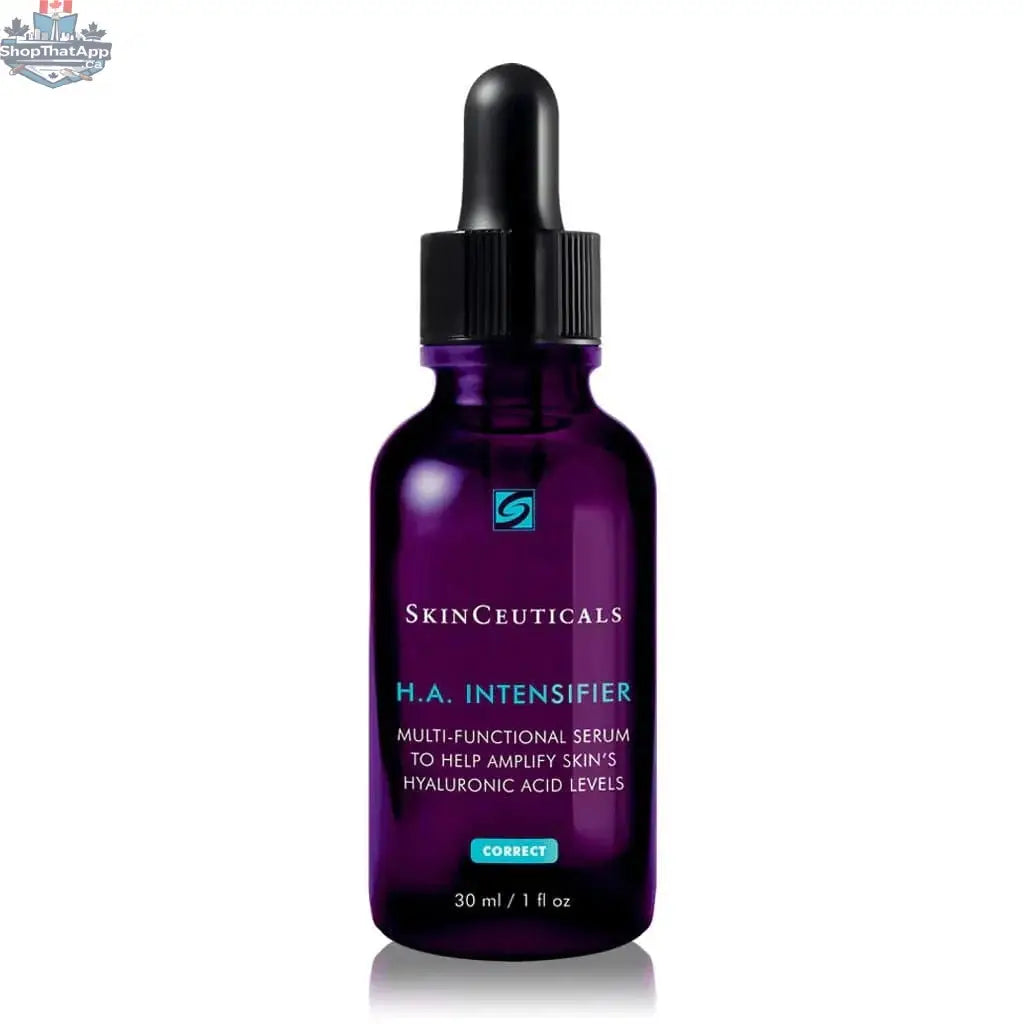 SkinCeuticals H.A. Intensifier serum bottle designed for enhanced hydration and skin firmness, featuring a sleek pump dispenser.