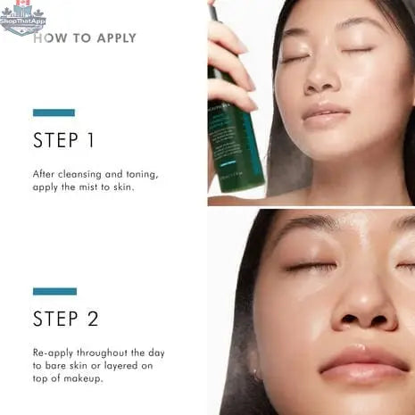 SkinCeuticals Phyto Corrective Mist bottle showing soothing hydrating essence for radiant skin, with a clear spray nozzle and label.