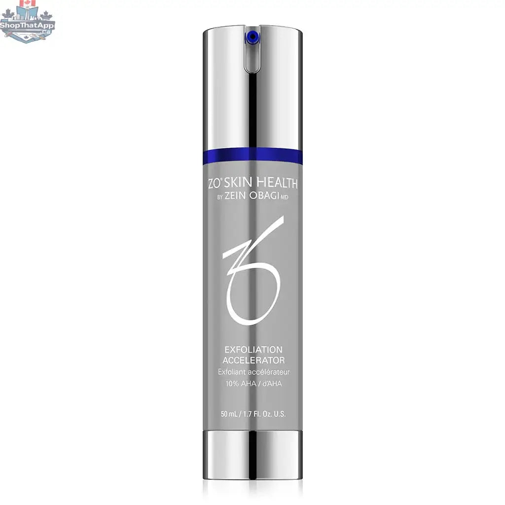 ZO Exfoliation Accelerator by Monarch MD Medical Aesthetics, featuring a sleek bottle with a pump for skincare exfoliation.
