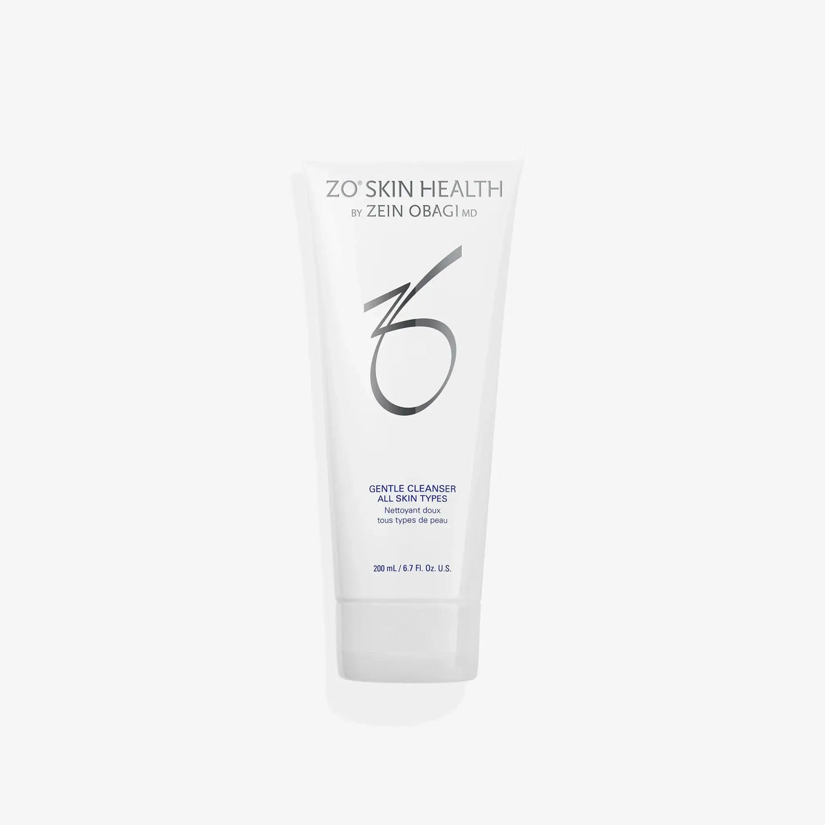 Travel size ZO Gentle Cleanser by Monarch MD Medical Aesthetics, featuring a clear bottle with pump for gentle facial cleansing.