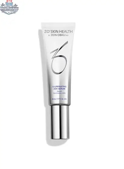 Zo Illuminating AOX Serum by Skinbetter Science, shown in a sleek bottle, designed to promote radiant skin with antioxidant benefits.