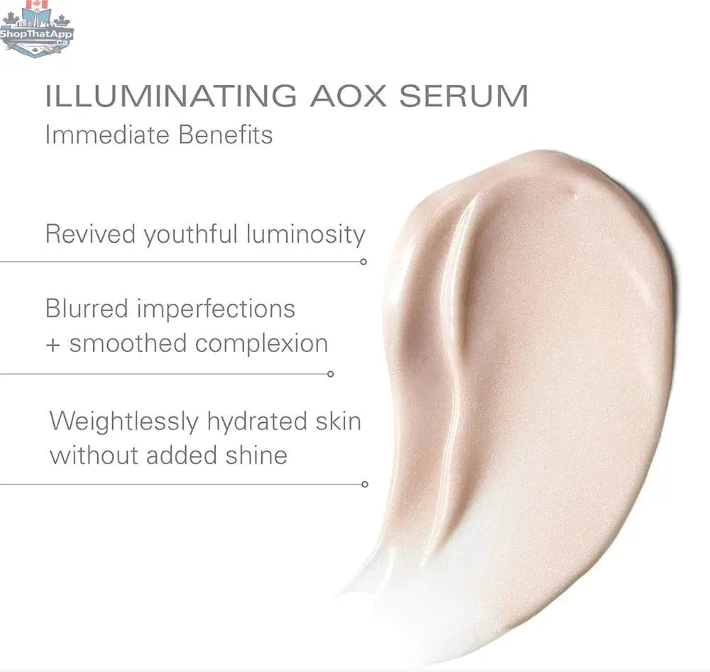 ZO Illuminating AOX Serum by Skinbetter Science, a clear glass bottle with dropper for radiant skin care.