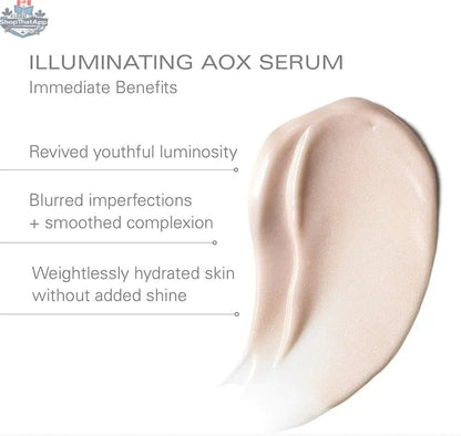 ZO Illuminating AOX Serum by Skinbetter Science, a clear glass bottle with dropper for radiant skin care.