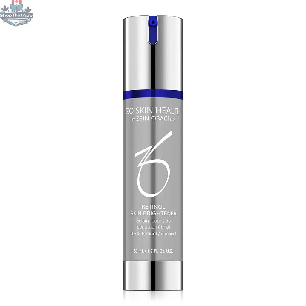 Zo Retinol Skin Brightener from Monarch MD Medical Aesthetics, featuring a sleek tube of skin care product with a white and gold design.