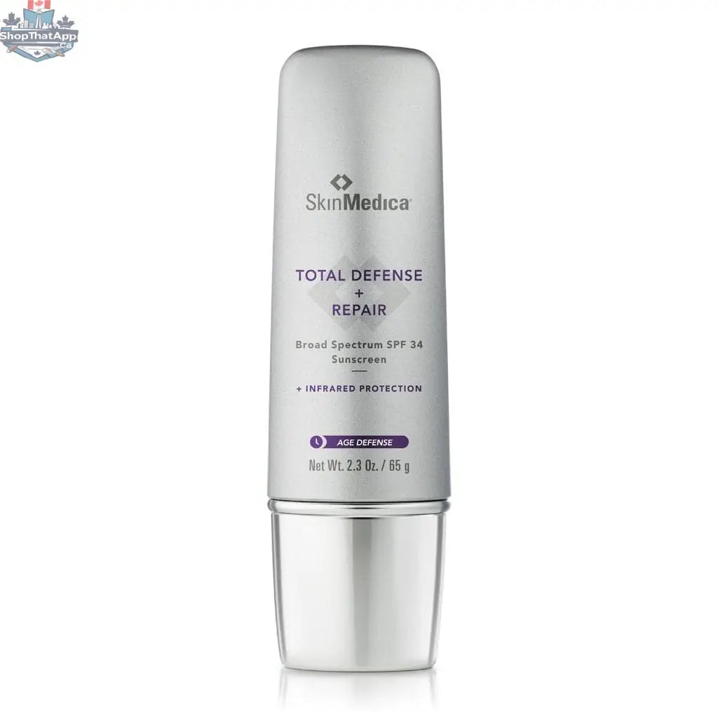 SkinMedica Total Defense + Repair broad spectrum sunscreen in a tube, designed for ultimate skin protection and repair.